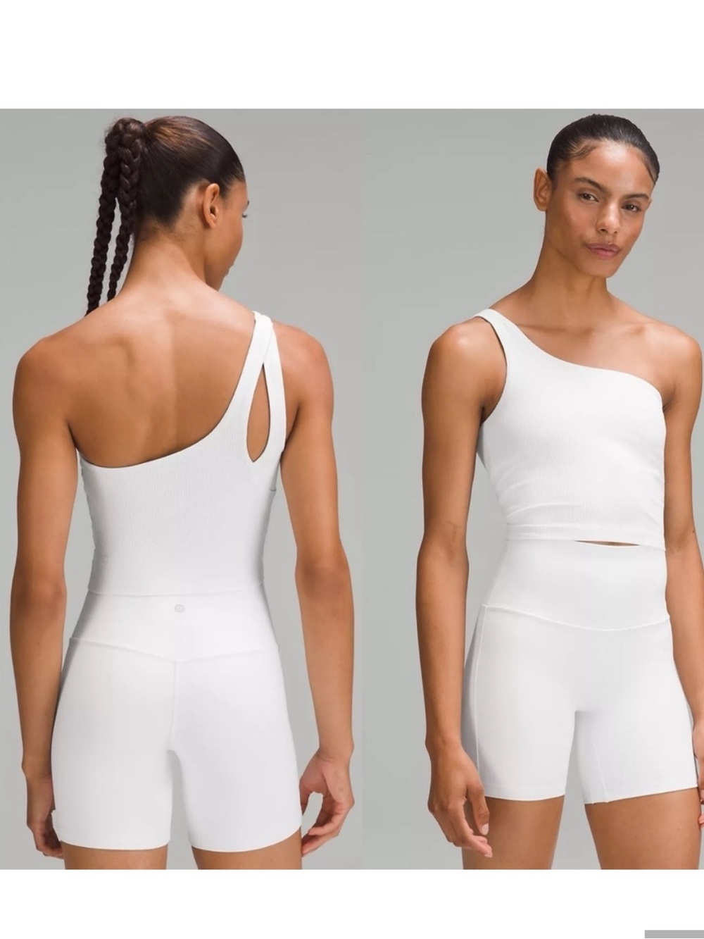 Lululemon Ribbed Nulu Asymmetrical Yoga Tank Size 8 W1ES5S White